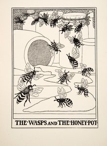 De wespen en de honingpot, uit Honderd fabels van Aesopus, uitgegeven 1903 door Percy J. Billingshurst
