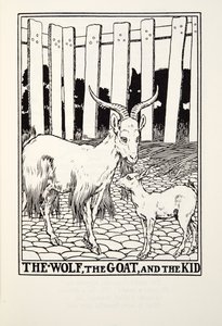 De wolf, de geit en het lam, uit Fontaine Fabels, uitgegeven 1905 door Percy J. Billingshurst
