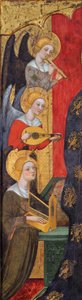 Madonna met engelen die muziek spelen (detail), ca. 1380