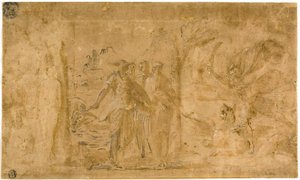 Studie voor Perseus die Andromeda bevrijdt door Perino del Vaga