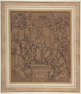 Maagd en kind op de troon met Sint-Antonius Abt, Sint-Pieter, Sint-Paulus, 1522-23