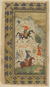 Een koninklijke jacht uit een Shahnama (Boek der koningen) door Firdawsi door Persian School