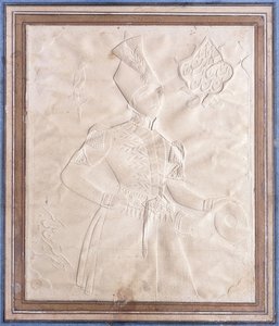 Een khatt-i-nakhun schets van Nasr al-Din Shah door Persian School