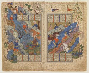 Gudarz doodt Piran op de berg uit een Shahnama