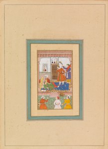 Interieur met figuren door Persian School
