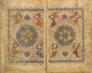 Khamsa (Kwintet) door Khwaju Kirmani, Shiraz, Iran, Timurid-periode, 1437-38 door Persian School