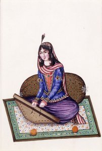 Portret van een muzikant door Persian School