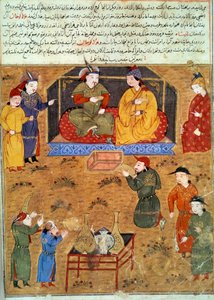 Voorstelling van Houlagou Khan (1217-1265), hij is de kleinzoon van Genghis Khan
