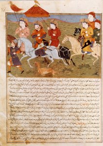 Voorstelling van Houlagou Khan, kleinzoon van Genghis Khan