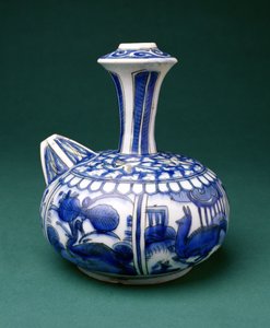 Safavid Blauw en Wit Kendi, 1600-50 door Persian School