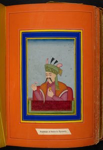 Shah Abbas I van Perzië (reg. 1588-1629) portret, kijkt naar links door Persian School