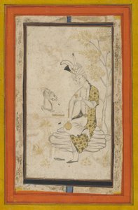 Shah Tahmasp I zittend op rots, Safavid-dynastie