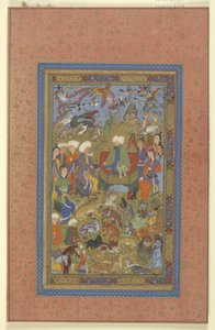 Sulayman en Bilqis op de troon, ca. 1590-1600