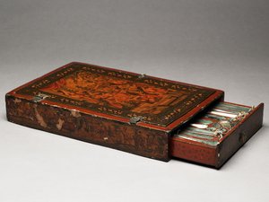 Gereedschapskist met afbeelding van de Heilige Familie, ca. 1830