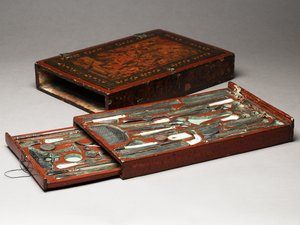 Gereedschapskist met afbeelding van de Heilige Familie, ca. 1830