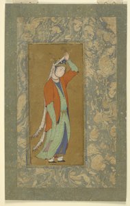 Vrouw past haar aigrette aan, c.1590 door Persian School