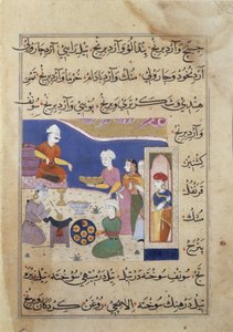 Bereiding van zoetigheden voor de Sultan van Mandu, uit een manuscript over Indiase kookkunst