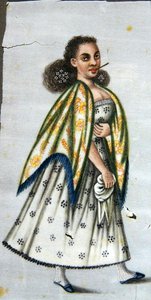 Dame met cheroot, c.1820 door Peruvian School