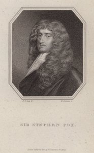 Sir Stephen Fox, Engelse politicus (gravure) door Peter (after) Lely