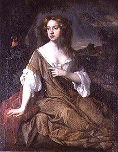 Portret van een dame in een bruine mantel