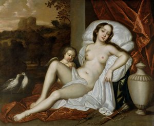 Portret van Nell Gwynne (1650-87) als Venus, met haar zoon, Charles Beauclerk (1670-1726), als Cupido