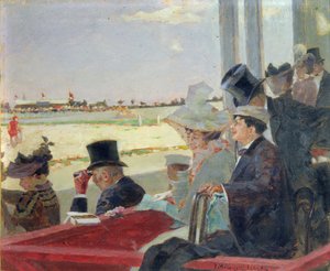 Paardenrennen, 1902 door Peter Alexandrovich Nilus