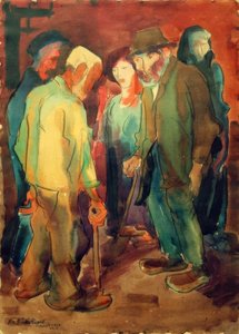 Boeren in Arrode door Peter August Böckstiegel