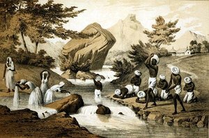 Hindoe Kostuums, Mauritius, gegraveerd door James Queen, uitgegeven door Peter S. Duval door Peter Bernhard Wilhelm (after) Heine