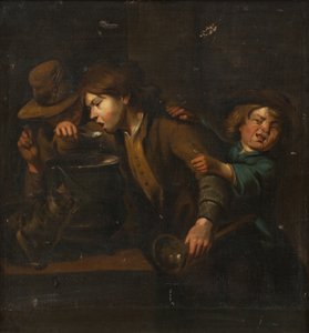 De jongens om de pap