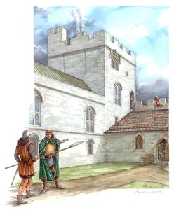 Portchester Kasteel, midden 14e eeuw, ca. 1990-2010 door Peter Dunn
