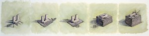 Het optillen van een latei, Stonehenge, Prehistorisch, ca. 1990-2010 door Peter Dunn