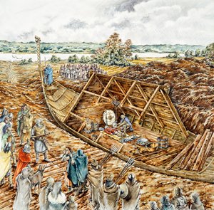 Sutton Hoo scheepsbegrafenis, 7e eeuw, 1990-2010 door Peter Dunn