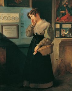 Meisje voor het loterijgewelf