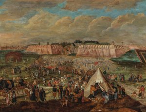 Het Beleg van het Spanjaardenkasteel in Antwerpen door Peter Goetkind the Younger