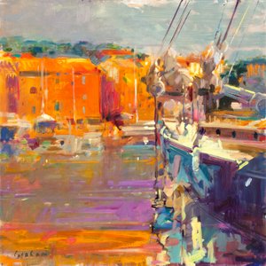 Aanlegplaats in Saint-Tropez door Peter Graham (Contemporary)