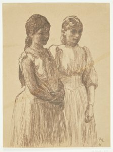 Twee jonge meisjes. Studie voor het schilderij 