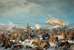 Oversteek van de Berezina Rivier, Rusland, 27 november 1812, 1844 door Peter Heinrich Lambert von Hess