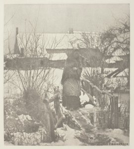 Een Glibberig Pad - Winterscène (Norfolk) door Peter Henry Emerson