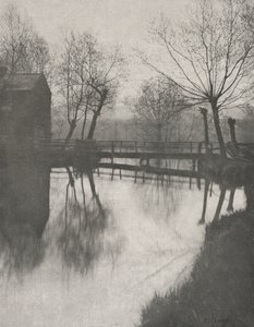 Voetbrug bij Chingford, uit The Compleat Angler door Peter Henry Emerson