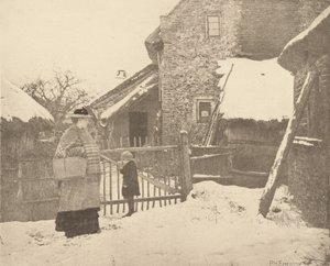 Naar de markt gaan - een winters tafereel door Peter Henry Emerson