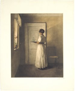 Jong meisje met een dienblad door Peter Vilhelm Ilsted