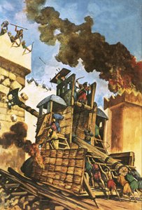 Assyriërs vallen de muren van Babylon aan