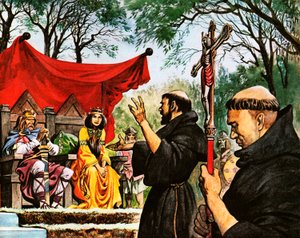 Augustinus preekt voor koning Ethelbert door Peter Jackson