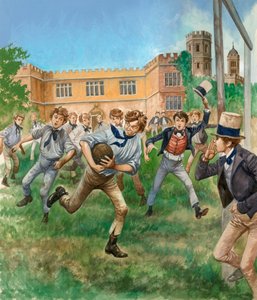Jongens die rugby spelen