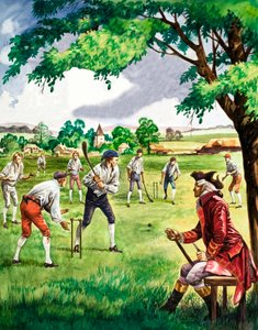 Vroege cricketwedstrijd