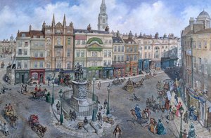 Oud Londen gereconstrueerd: Charing Cross rond 1830 door Peter Jackson