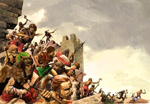Pictische krijgers vallen Brittannië binnen