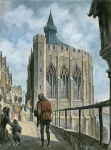 Reconstructie van de Kapel van St Thomas op oude London Bridge door Peter Jackson