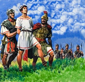 Jonge Brit gearresteerd door Romeinse soldaten door Peter Jackson