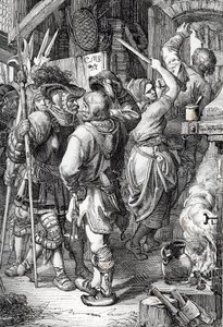 De ontsnapping van Gustav I Vasa (1496-1560) (toekomstige koning van Zweden) vermomd als boer om te ontsnappen uit Denemarken door Peter Johann Nepomuck Geiger